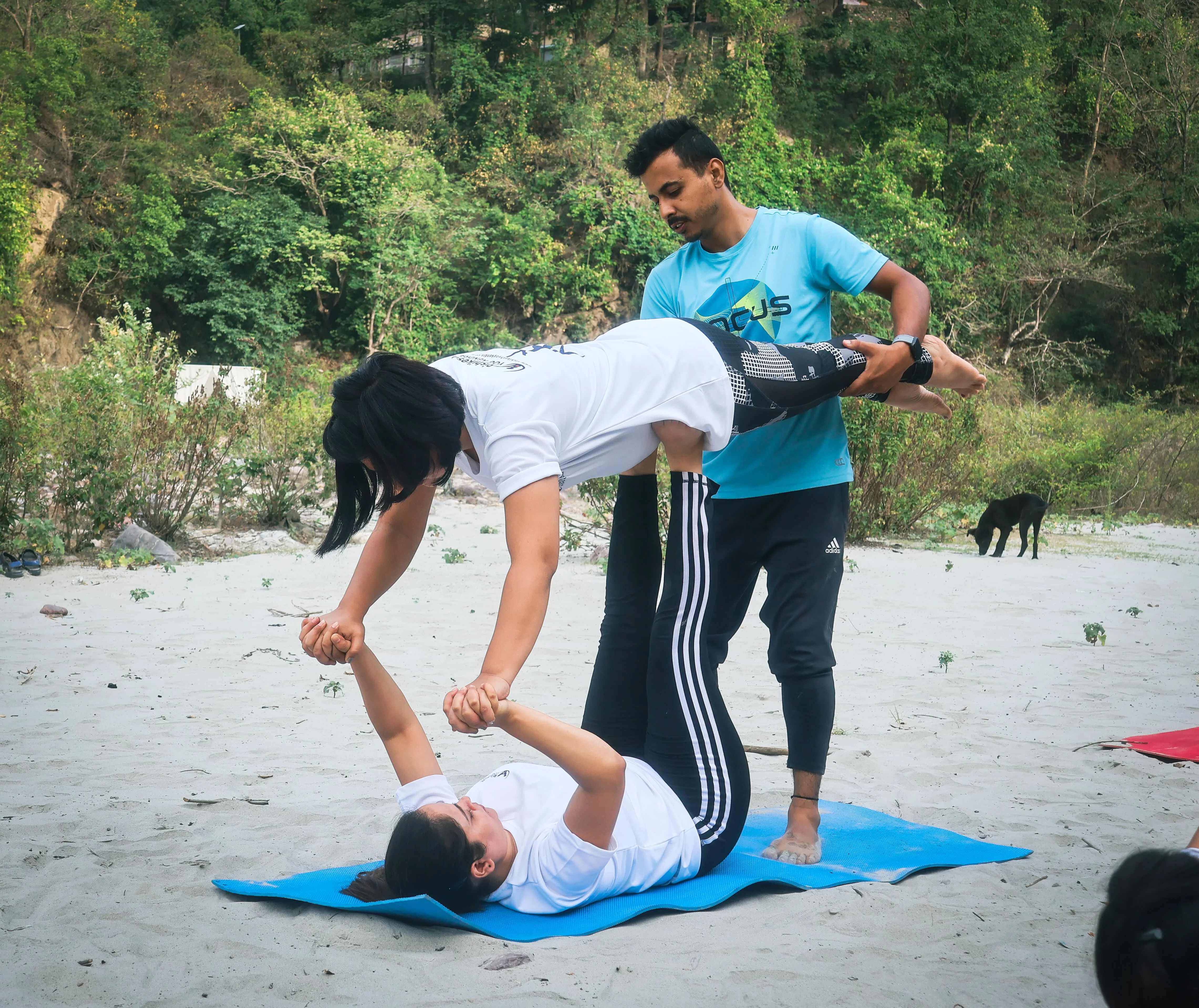 a person doing yogic activity