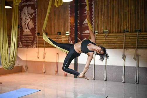 a person doing yogic activity